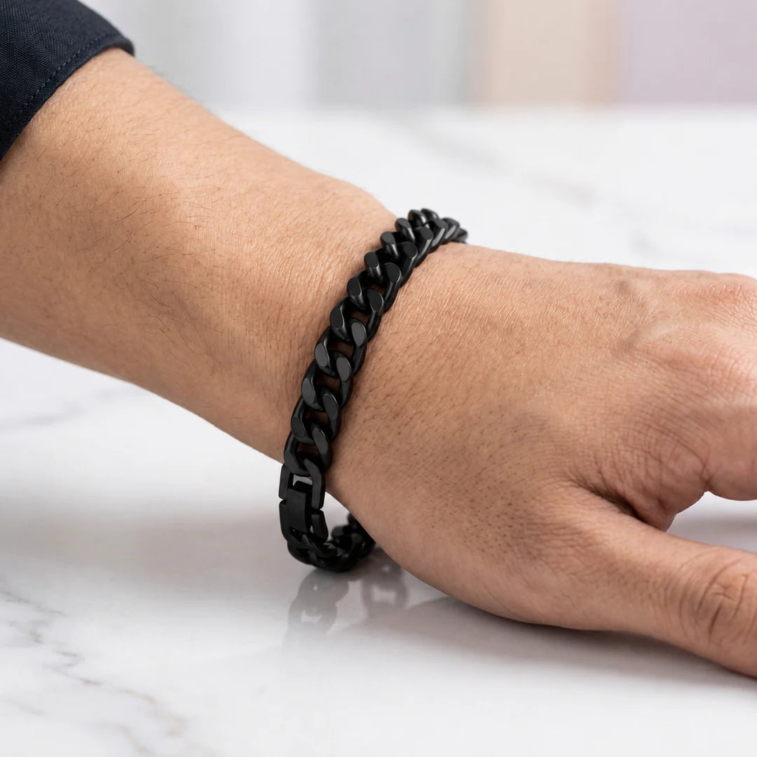 Hades Noir  – Bold Black Statement Bracelet