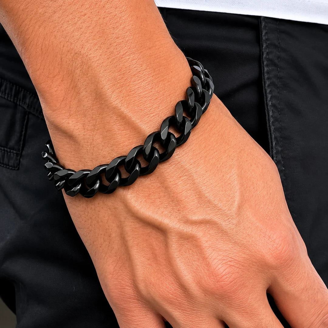 Hades Noir  – Bold Black Statement Bracelet