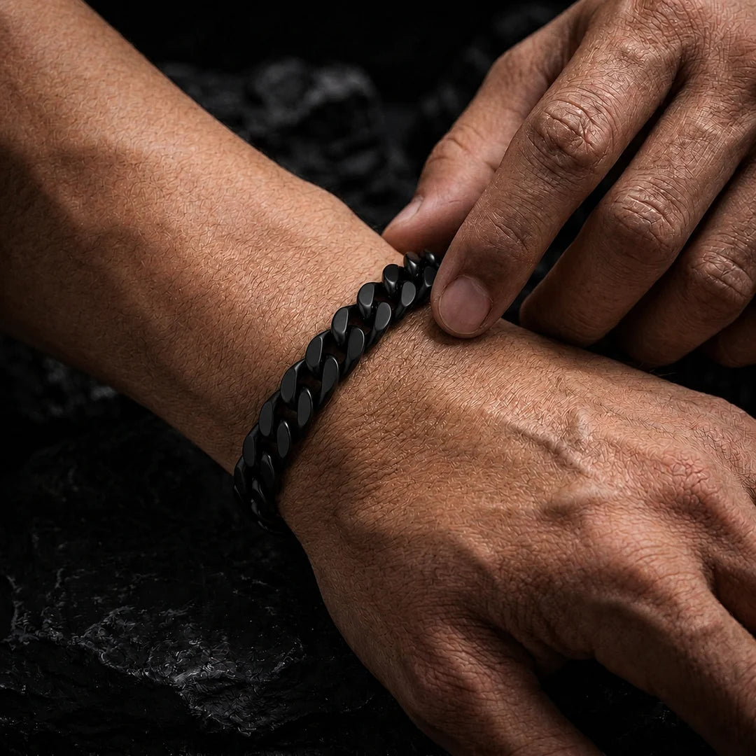 Hades Noir  – Bold Black Statement Bracelet