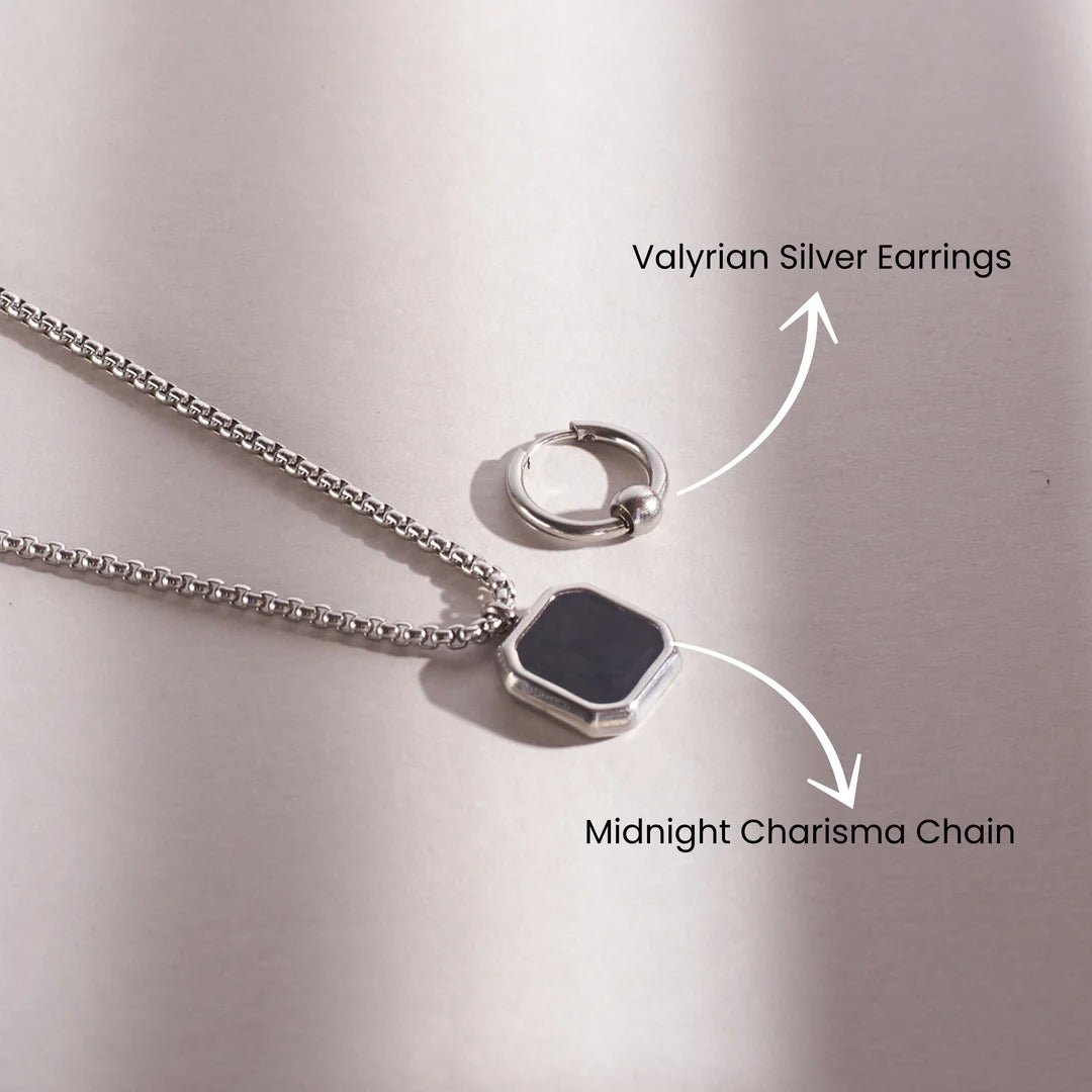 Dark Aura Midnight Chain and Hoop Set