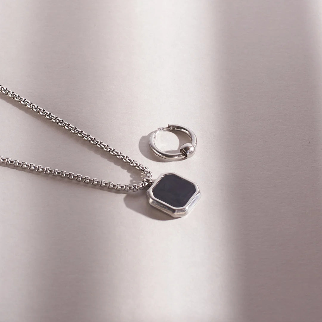 Dark Aura Midnight Chain and Hoop Set