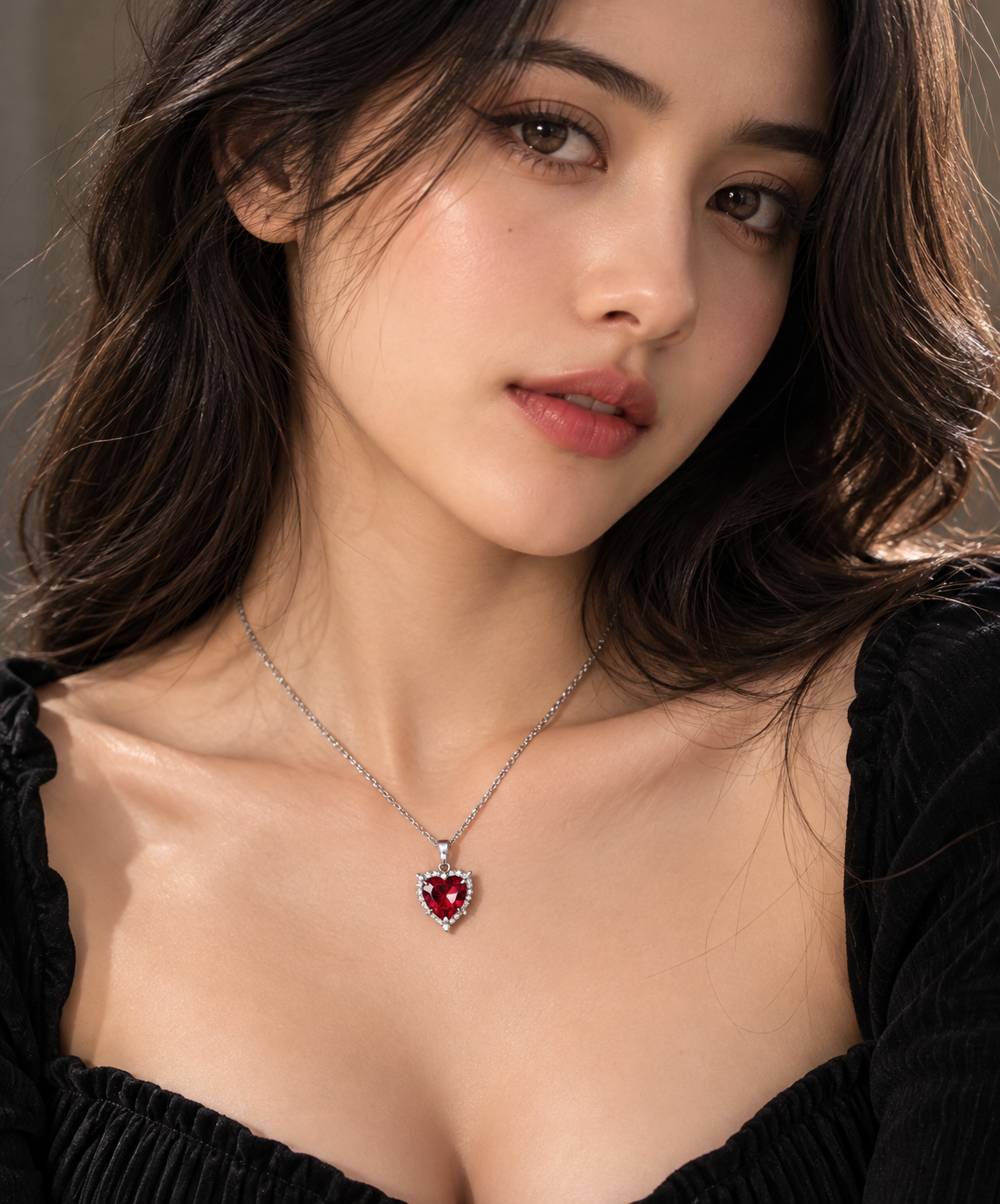 A romantic heart and sword necklace set, perfect for couples and best friends.